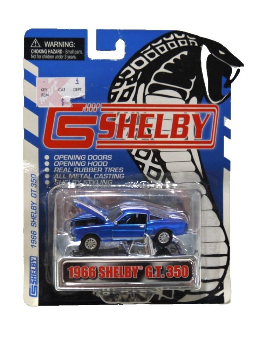Shelby blue 1966 Shelby GT 350 diecast 1:64 car New, package damaged